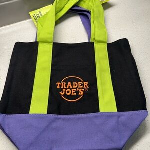 Trader Joe's mini Black and Purple Tote Bag